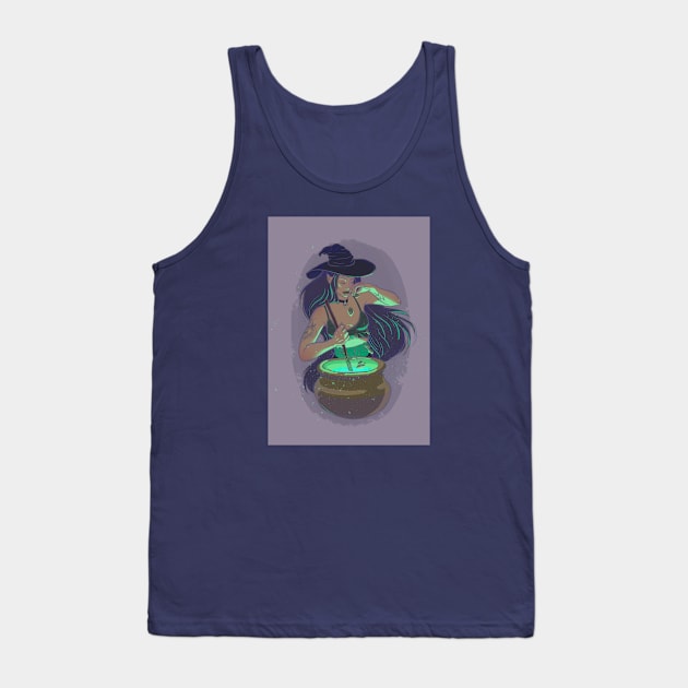 witch brewing a potion Tank Top by SosiCreatesArt